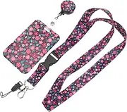 TEMPNAP 1Set Delicate Card Sleeve Pouch with Retractable Id Holder Floral Design Badge Protector for Id Cards Work Cards Sleeves Compact and Portable for Easy Carrying