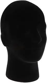 MVQJSUCI Model Head Mannequin Stand Wig Hair Hat Display Black, Male 02