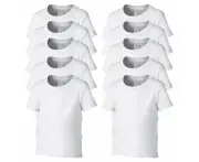 10 Pack Cotton Blank Plain Crew Neck Short Sleeve Toddler T-Shirt Tee Top Bulk for Youth Kids Baby Boys Girls - White