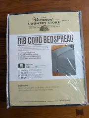 The Vermont Country Store Navy Blue 100% Cotton Rib Core Bedspread QUEEN