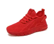 Womens Sneakers Shoes Walking Shock Absorption Sole Tennis Shoes-Red