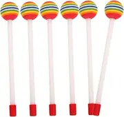 MUELODSIC 6Pcs Rainbow Lollipop Drumsticks Portable Percussion Mallets for Durable Music Instrument Sticks for Xylophone Tongue Drum Creative Handheld Beat