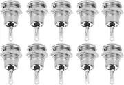 Power Jack Socket,10Pcs DC Power Supply Female Jack Socket Set, DC099 WThread Metal Panel Mounting Connector Socket, 5.5cm/2.2 in Interface Inner Diameter