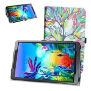 Bige for LG G Pad 5 10.1 Case,PU Leather Folio 2-Folding Stand Cover Love Tree