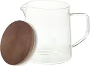 Luxshiny Borosilicate Glass Pot Coffee Maker Teapot Lid Wood Covered for Dust Use Serve Milk Tea