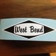 West Bend Early Black And White Vintage Engine Decal Go Kart Mini Bike set 2