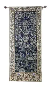 William Morris Blue Tree of Life Wall Hanging Wall Art | 100% Cotton Tapestry...