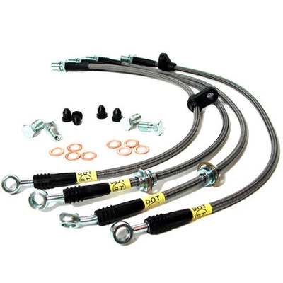 Stoptech SS Braided Teflon Brake Lines Front & Rear For 2008 - 2014 Subaru WRX