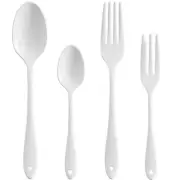 Tsubamesanjo Enamel Dinner Cutlery Set 4 Pieces white