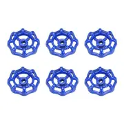 Round Wheel Handle Square Broach 7x7mm Wheel OD 64mm Paint Cast Steel Blue 6Pcs