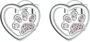 [Generic] Earrings for Girl Cute Dog Paw Stud Earrings for Girl Enamel Asymmetry Ear Stud Hypoallergenic for Kids