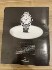 White Omega Speedmaster moon watch photo Large print ad