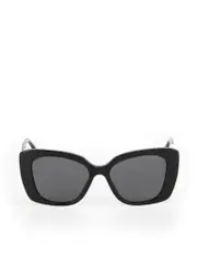 Black Embellished Logo Square Sunglasses