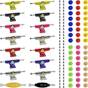 SIXPOINTS DIY Fingerboard Making Kit -30mm Trucks, Screws,Nuts,Spanner Tool,Professional Screw Driver,Compatible with Most Finger Board Trucks Repair Replace Tool (Multi Colour Trucks)