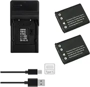 2X 2100mAh Battery LI-40C LI-41C LI 40C 41C + USB Type C Battery Charger for Olympus LI-42B 42B LI 40B ENEL10 K7006 FNP45 Battery Digital Camera FE160 FE280 FE290