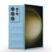For Samsung Galaxy S24 Ultra Case, Wavy Shield, Grippy Shielding Cover, Light Blue