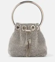 [Jimmy Choo] Jimmy Choo Bon Bon Micro embellished bucket bag One Size silver