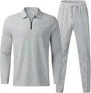 [AboveSun] Kingsire Matching Set for Men, 2 Piece Outfits Casual Long Sleeve and Pants Sets, Athletic Jogging Outfits Suits, Gray, Medium, Gray, Medium