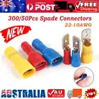 300/50PCS Insulated Spade Crimp Cable Lugs Terminals Electrical Wire Connectors