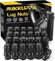MIKKUPPA 24pcs M12X1.5 Extended Lug Nuts - Black Extended Thread Lug Nut (ET) - 17mm Hex, 1.57" (40mm) Tall, 0.79" (20mm) Wide, Replacement for Toyota Tacoma 4Runner Lexus