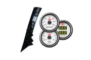 3 Gauge Pillar Pod for Toyota Hilux 2005-15 KUN Boost Ext Dual Volt Gauge White