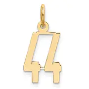 14K White Gold 14Kw Small Polished Elongated 44 Charm