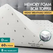 STARRY EUCALYPT Memory Foam Mattress Topper Ventilated Gel Bamboo Cover 8cm Double