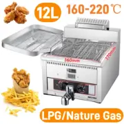 LPG Nature Gas 15L Deep Fryer Single Tank Catering Frying Machine Fried Chicken