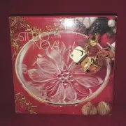 Studio Nova Poinsettia Flower Small Round Candy Dish Gold Edge-New in Box