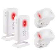 Wireless Motion Sensor Alarm Detector Indoor Battery USB Plug In Use Security 2×