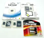 Lexar 16 GB Mobile MicroSDHC NEW PNY 32 GB Memory Cards Energizer Lithium 123