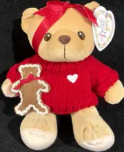 Cherished Teddies 662232 ginger bread Cookie Red Sweater 6" Plush Stuffed bear