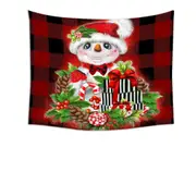 Christmas Plaid Cutie Snowman Tapestry