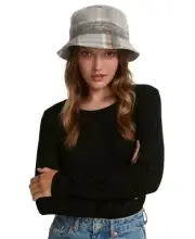 MSRP $38 Steve Madden Logo Plate Brushed Bucket Hat Silver Size OSFA