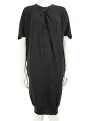 Grey Wool Knee Length Knit Dress