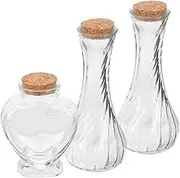 Luxshiny 3pcs Glass Sand Ceremony Bottles with Cork Stoppers Wedding Wishing Drift Bottles for Unity Ceremony Decorative Glass Jars for DIY Crafts Housewarming