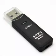 USB 3.0 2 in 1 MicroSDXC/SDXC Card Reader,Support 64GB,2 Slots,Black