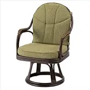 Higashiya NRS-440GR Rattan Swivel Chair W 22.0 x D 23.2 x H 3.2 x SH1.6 inches (56 x 59 x 83 x 40 mm)