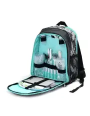 [TRAILMASTER] 2 Person Insulated Picnic Padded Backpack with Cutlery/Glasses/Plate in Blue