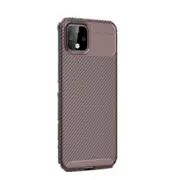 2 Pcs Beetle Series Carbon Fiber Texture Shockproof TPU Case for Google Pixel 4(Brown)