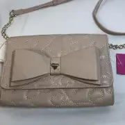 Betsey Johnson Crossbody Xodani Wallet Bag Blush Pink Bow Purse Chain Strap