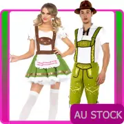 Couple Beer Maid Vintage Costume German Beer Maid Oktoberfest Lederhosen