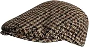 [svlftecon] Unisex Newsboy Cap Flat Ivy Hat Cabbie Hunting Driving Hat for Autumn Winter Series 4, Black and Yellow Houndstooth, Large