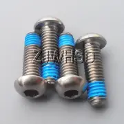 4pcs M6 x 20 mm Titanium Ti Screw Bolt Allen Hex Socket Button Head ThreadLocker