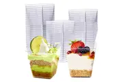 288x Premium Plastic Square Dessert Cups BPA Free Extra Strong Bulk