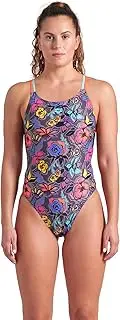 [arena] Women's Performance Vivid Repeat Swim Lace Plus Back One Piece Swimsuit