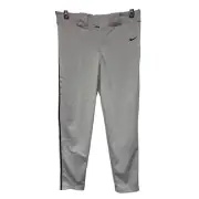 NEW! Nike Vapor Select Grey Baseball Pants Navy Blue Side Stripe Men's Size XL