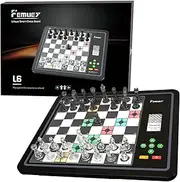 Umissfun Electronic Chess Set, Chess Board Game, Computer Chess Game, Electronic Chess Game, LEDs, Built-in Battery, 2 Players, Ages 6-12
