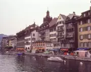 8x10 Color Photo Vintage Photo of Old Town Lucerne, Switzerland