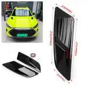 Black Air Flow Intake Hood Decorative Scoop Vent Bonnet Cover For Universal Car